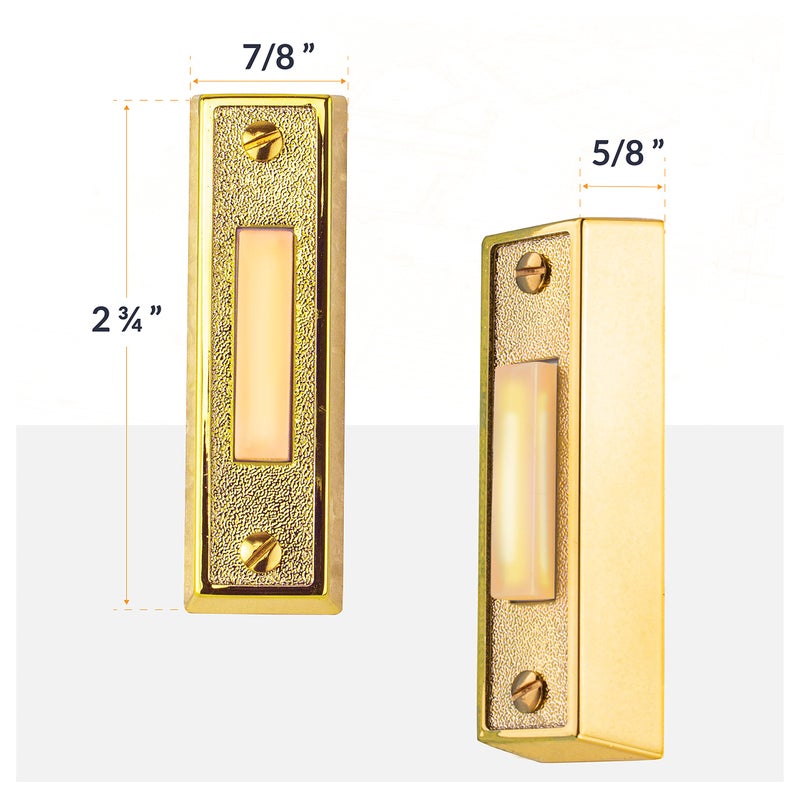 Newhouse Hardware BT2BL Lighted Doorbell Button, 1-Pack, Brass - Image 2